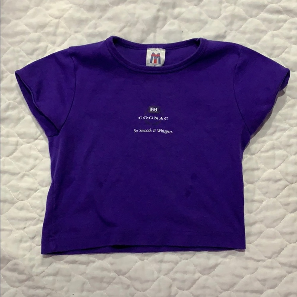 pretty purple cognac cropped top